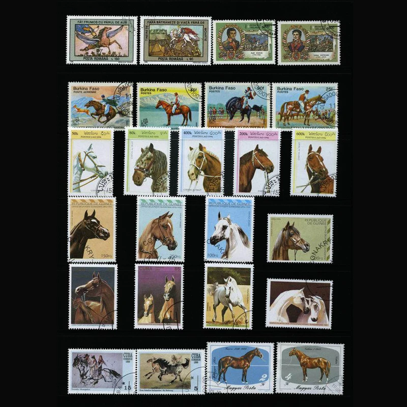 Collectible Vintage Postage Stamps - Sellos postales 50 caballos diferentes sellos