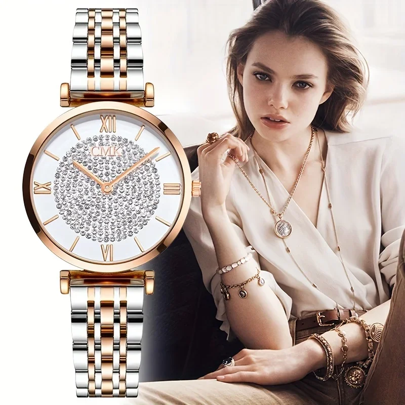 Vintage Watch Crystal - Lujoso reloj de cuarzo con esfera