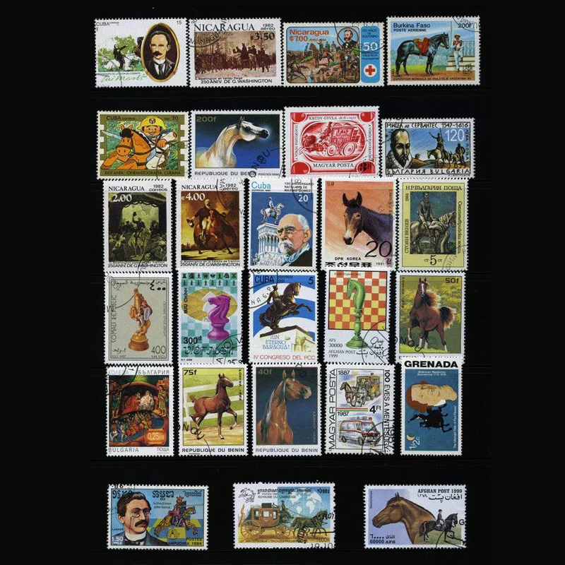 Sellos postales 50 caballos di - Collectible Vintage Postage Stamps reseña y precio