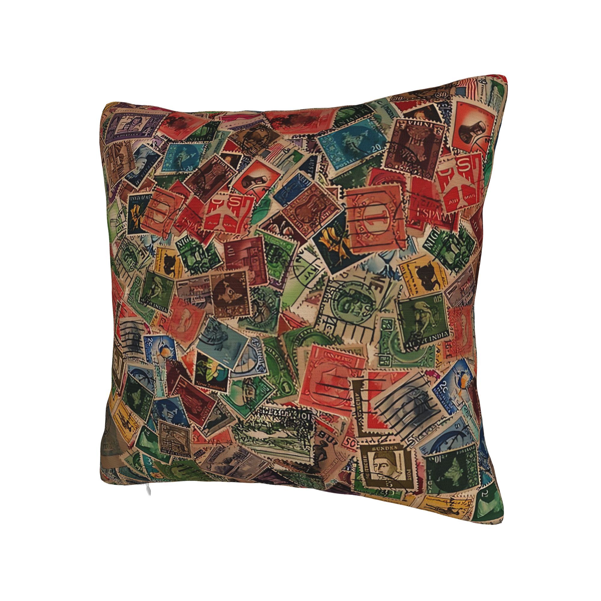 Elegante funda de cojín con di - Collectible Vintage Postage Stamps reseña y precio