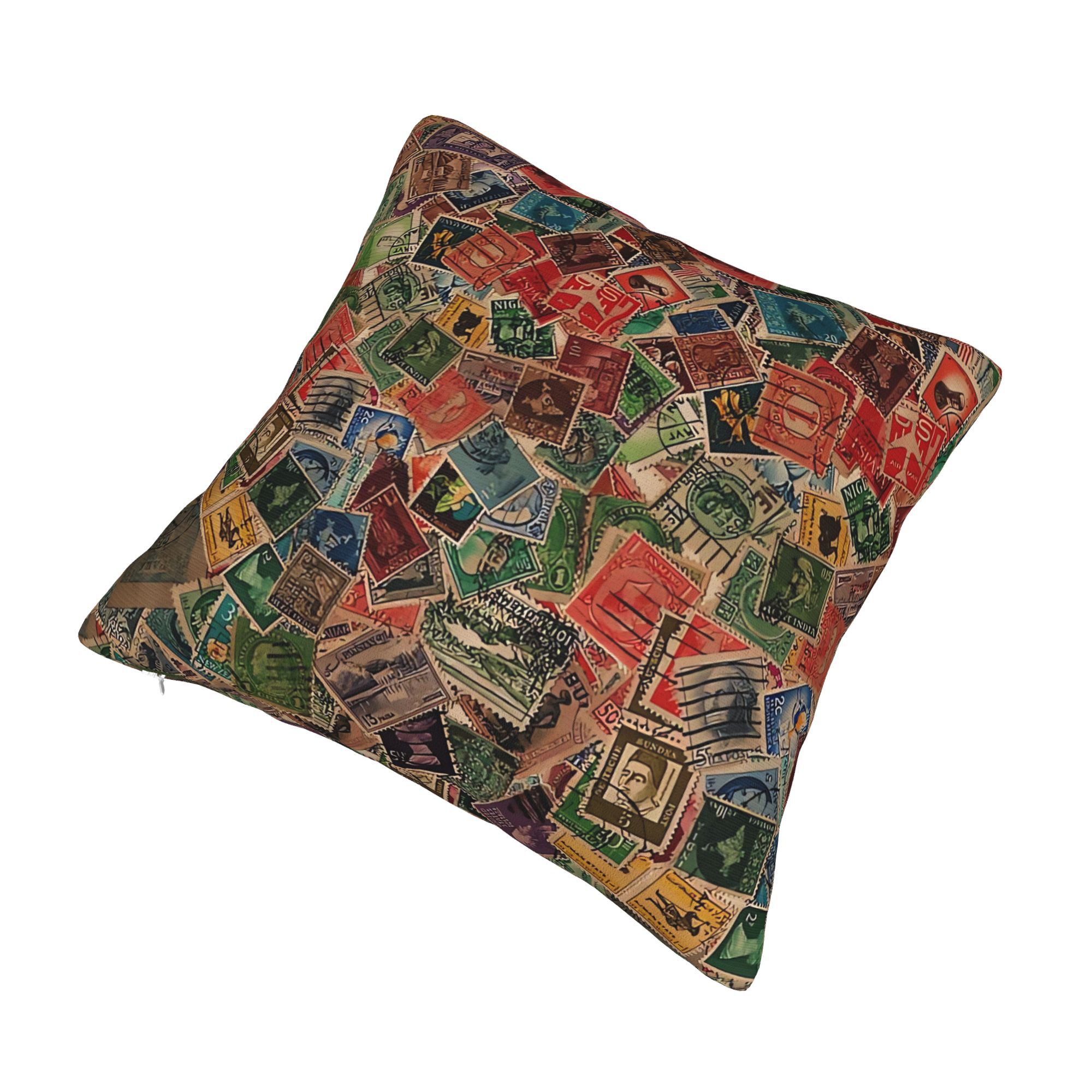 Elegante funda de cojín con di - Collectible Vintage Postage Stamps reseña y precio