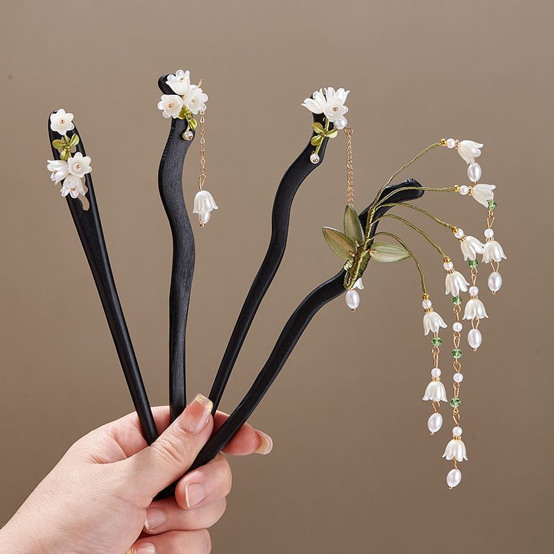 Horquilla de madera con flor v - Vintage Jewelry Collection reseña y precio