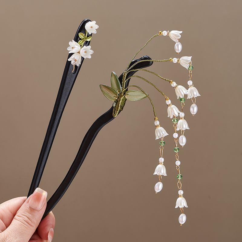 Horquilla de madera con flor v - Vintage Jewelry Collection reseña y precio