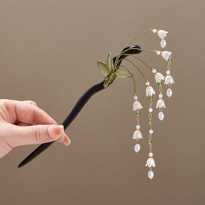 Horquilla de madera con flor v - Vintage Jewelry Collection reseña y precio