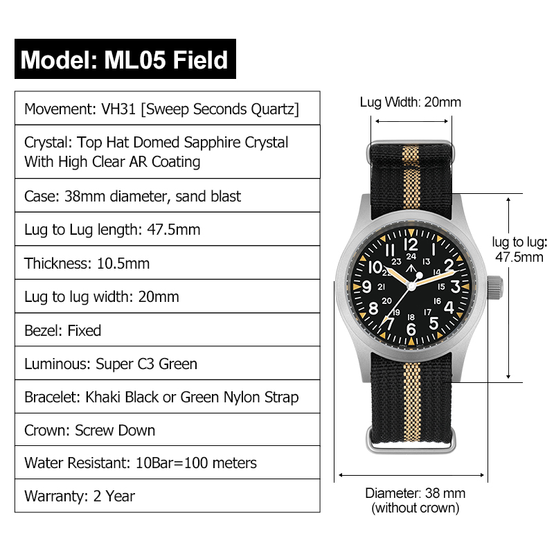 Reloj Militado ML05 Vintage VH - Vintage Watch Crystal reseña y precio