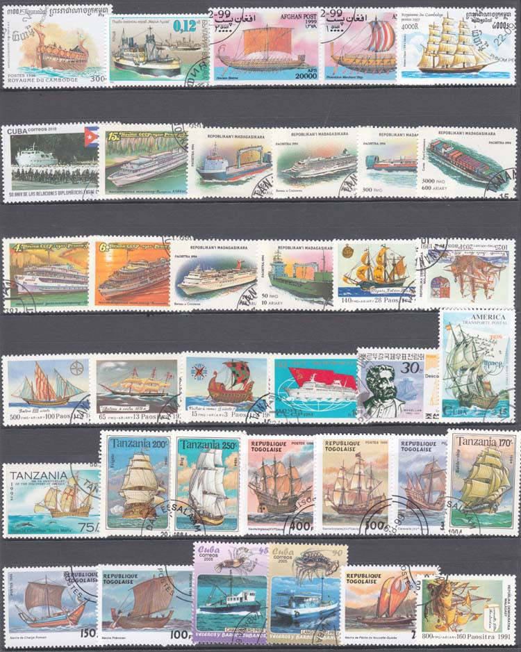 100 sellos especiales de barco - Collectible Vintage Postage Stamps reseña y precio